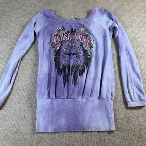 Purple Graphic Long Sleeve Top 1366